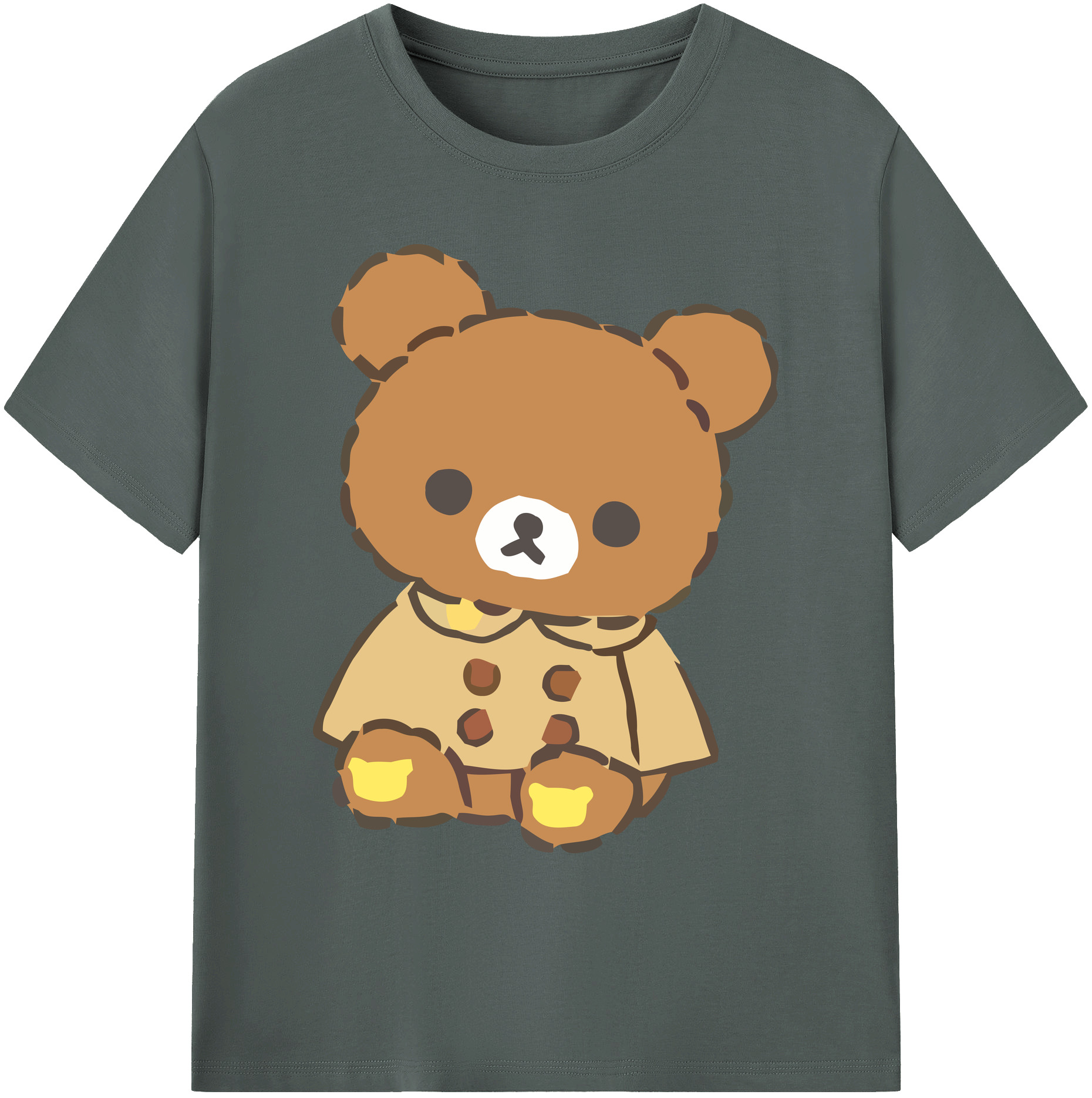 （画像用） リラックマ リラックマ キイロイトリ Rilakkuma Korilakkuma Kiiroitori 綿100％ メンズ半袖Tシャツ｜肌触りやわらか＆通気性